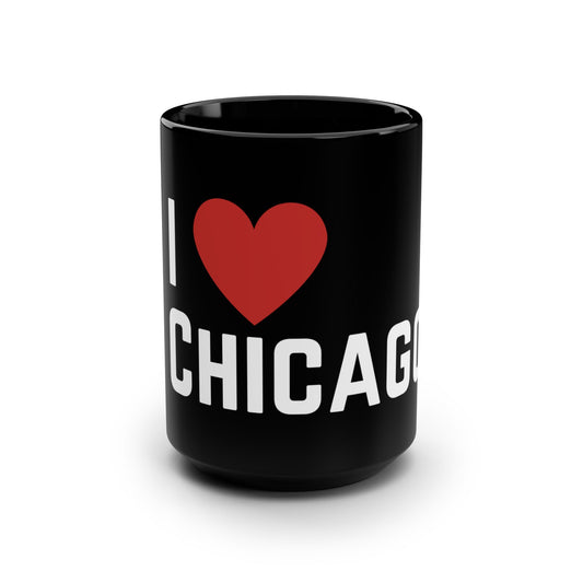 I Luv Chicago 15oz Black Mug